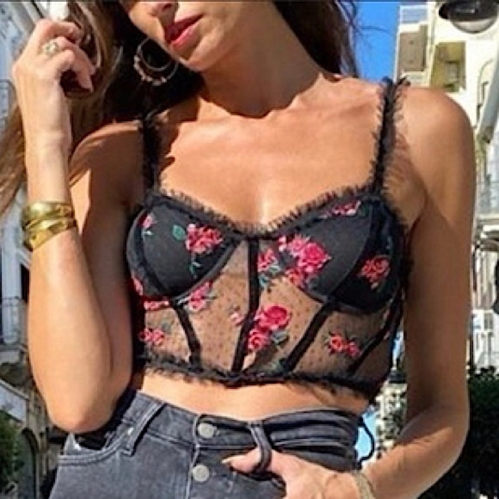For Love And Lemons x Victoria’s Secret corset Rosebud Ruffled Bustier small EUC - Picture 8 of 16